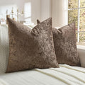 FUTEI Dark Coffee Flannel Throw Pillow Covers 26x26 Inch Set of 2,Soft Dimensional Textured Euro Pillow Shams,Modern Home Decor for Couch Living Room