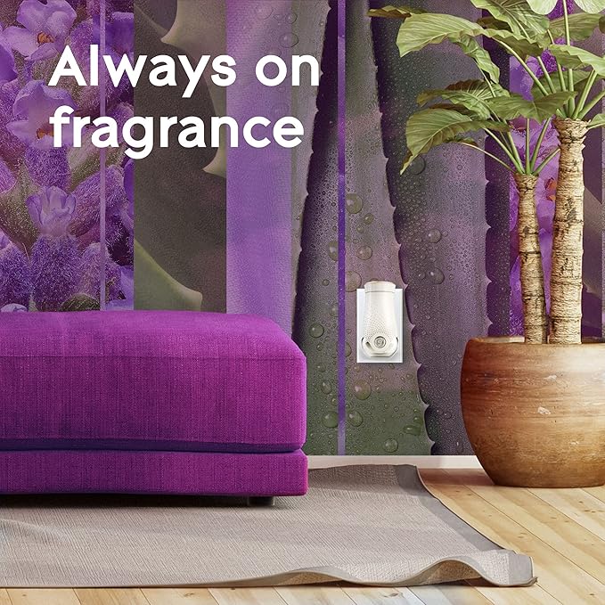 Glade PlugIns Refills Air Freshener, Scented and Essential Oils for Home and Bathroom, Tranquil Lavender & Aloe, 3.35 Fl Oz, 5 Count