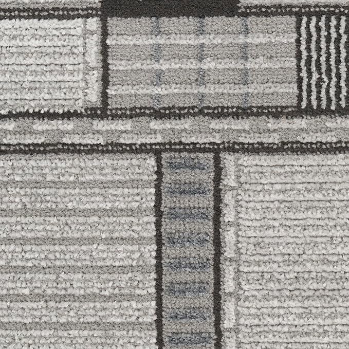Nourison Home Nordic Black Grey 5' x 7' Scandinavian Area Rug - Easy Clean, Non Shedding, Bed Room, Living Room, Dining Room, Kitchen (5' x 7')