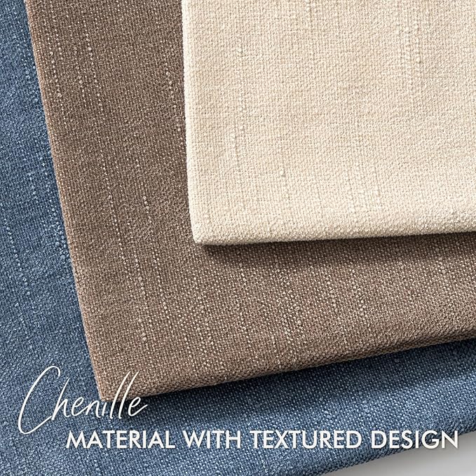 Woaboy Set of 2 Textured Throw Pillow Covers Decorative Soft Accent Square Chenille Pillowcases Neutral Farmhouse Cushions Modern Home Decor for Couch Sofa Bedroom Living Room 20x20 Inch, Taupe Gray