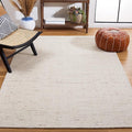 SAFAVIEH Abstract Collection Accent Rug - 4' x 6', Ivory & Brown, Handmade Wool, Ideal for High Traffic Areas in Entryway, Living Room, Bedroom (ABT468T)