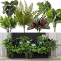 PARTY JOY 12 Bunches Fake Plants Outdoor, Fake Bushes UV Resistant Artificial Flowers Greenery Shrubs Faux Greenery for Outdoor Garden Patio Front Porch Yard Decor