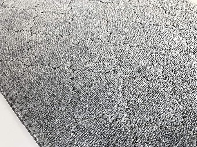 Custom Size Modern Runner Rug Carpet for Hallway Entryway Foyer Kitchen, Slip Resistant Latex Rubber Backed 31 inch Wide X Customized Length, Clouds Grey, 31 inch X 13 feet
