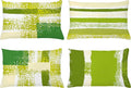 Ambesonne Grunge Throw Pillow CushiCase Pack 4, Abstract Design Simplistic Minimal Stripes Brushstrokes Contemporary, Modern Accent Double-Sided Digital Printing, 20" x 12", Lime Green Cream and White