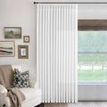 White Linen 100 Inch Extra Wide Curtains Drapes 108 Inches Long for Sliding Glass Doors Memory Trained Pinch Pleated Non See Through Light Filtering Extra Long Living Room Curtain W100xL108 1 Panel
