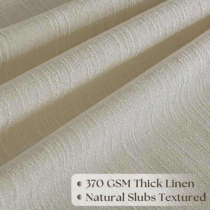 Extra Wide Pinch Pleat Curtains 120 Inches Long for Patio Sliding Glass Door Beige Linen 70 Inch Wide Curtain Memory Trained Pleated Drapes Hooks Rings 70x120 Curtain for Large Window 1 Panel