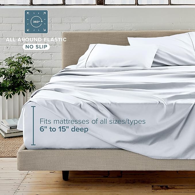Bare Home Bed-in-A-Bag 5 Piece Comforter & Sheet Set - Twin - Goose Down Alternative - Ultra-Soft 1800 Premium Bedding Set (Twin, Grey/Grey)