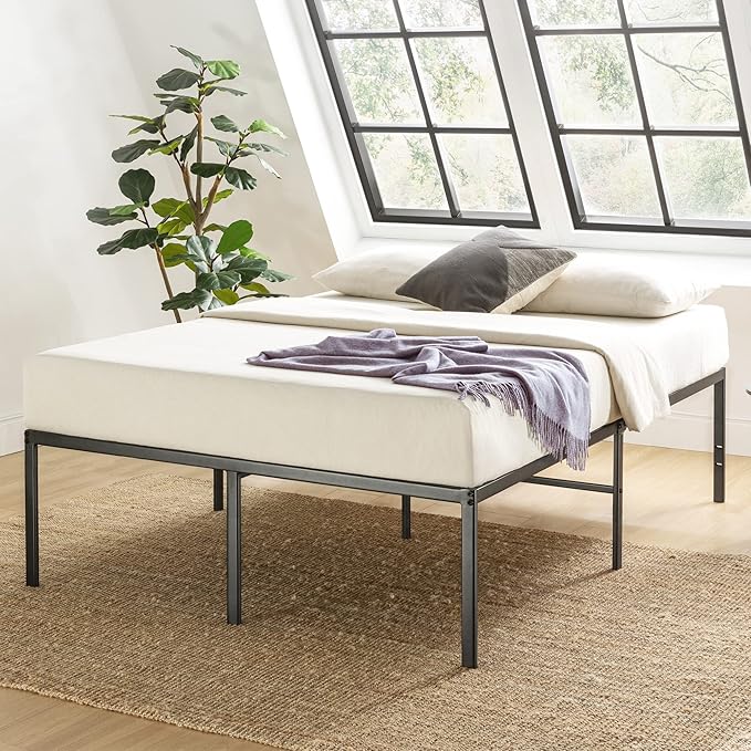 Best Price Mattress King Size Black Metal Bed Frame with 18 Inch Style