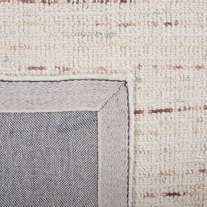 SAFAVIEH Abstract Collection Area Rug - 10' x 14', Ivory & Brown, Handmade Wool, Ideal for High Traffic Areas in Living Room, Bedroom (ABT468T)