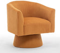 Swivel Accent Chair, Modern 360° Barrel Chair, Corduroy Upholstered Single Sofa for Living Room, Bedroom(Mustard)