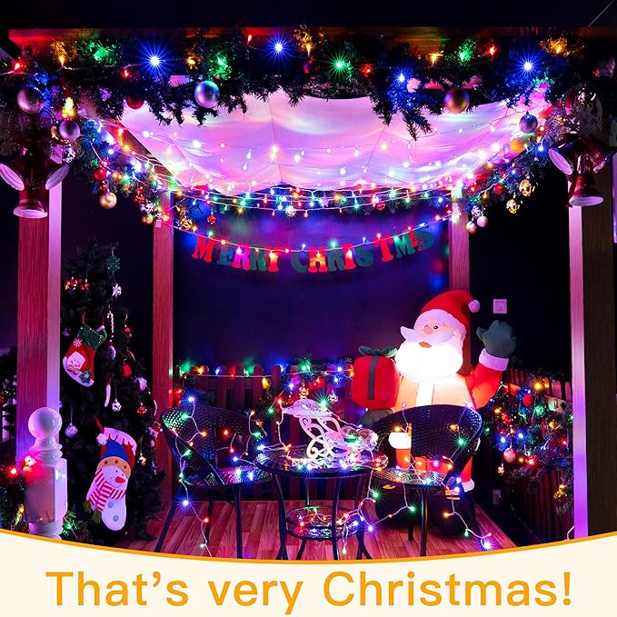 Ollny Christmas Lights Outdoor Waterproof, 1000LED 328FT Super Long String Lights with Remote 3 Timer, Plug in 8 Modes Fairy Light for Outside House Bedroom Xmas Decorations, Multicolor