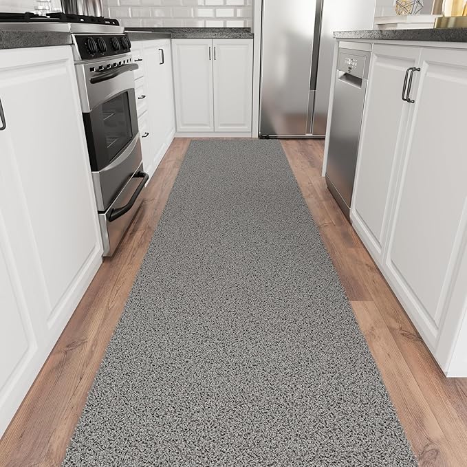 Ottomanson 3' x 10' Shaggy Runner Rug - Plush & Cozy Non-Slip Carpet for Bedroom, Living Room, Bathroom & Entryway - Durable & High-Traffic Friendly for Hallways & Dorms, Gray
