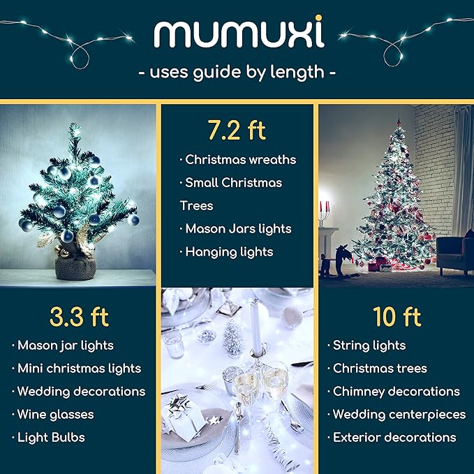 MUMUXI 12 Pack 7.2ft Fairy Lights Battery Operated String Lights, 20 Mini LEDs for Centerpiece Table Decorations, Wedding Party Bedroom Mason Jar Christmas, Cool White