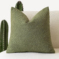 Foindtower Decorative Textured Boucle Throw Pillow Covers Accent Solid Pillow Cases Neutral Soft Cozy Couch Cushion Case for Chair Sofa Bedroom Living Room Home Decor 26 x 26 Inch,Green