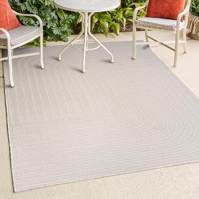 Eyely NCS101A-14 Scandinavian Odense Minimalist Angle Geometric Indoor Rug, Pet Friendly, Non-Shedding, Stain Resistant, Easy-Cleaning, Ivory/Cream, 10 ft. x 14 ft., Indoor/Outdoor, Area Rug