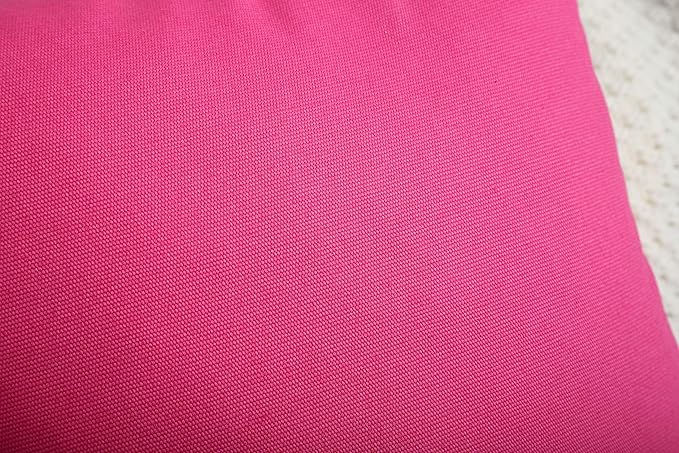 TangDepot Set of 2 Handmade Decorative Solid 100% Cotton Canvas Throw Pillow Covers/Cushion Covers, 45 Colors Available - (18"x18" 2 Pieces, Hot Pink)