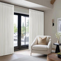 Extra Wide Pinch Pleat Linen Curtains 108 Inches Long for Living Room Sliding Glass Door 70 Inch Wide Semi Sheer Curtain Ivory White Boho Pleated Drape Hooks Rings 70x108 Large Window Curtain 1 Panel