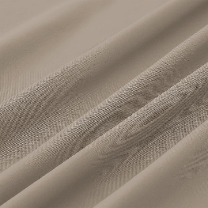 Modern Threads Soft Microfiber Solid Sheets - Luxurious Microfiber Bed Sheets - Includes Flat Sheet, Fitted Sheet with Deep Pockets, & Pillowcases Khaki Full