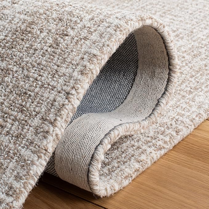 SAFAVIEH Abstract Collection Area Rug - 6' x 9', Ivory & Grey, Handmade Wool, Ideal for High Traffic Areas in Living Room, Bedroom (ABT468G)
