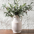Mitt&Ditt Ceramic Flower Vase with Handles, 11 inch Tall Off-White Vase, Large Decorative Terracotta Vases, Farmhouse Rustic Pottery Vases for Home Decor, Living Room, Table