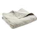 Levtex Home - 100% Linen Front/100% Cotton Back - Quilted Throw - Washed Linen - Natural - Throw Size (50 x 60in.)
