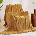 inhand Brown Throw Blanket for Couch Bed,Fall Home Decorative Soft Chunky Chenille Woven Blankets with Tassels,Lightweight Cozy Boho Farmhouse Warm Winter Gifts for Women,60"x80",Medium Thick