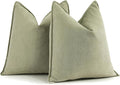 ZWJD Sage Green Pillow Covers 24x24 Set of 2 Chenille Throw Pillow Covers with Elegant Design Soft and Luxurious Decorative Throw Pillows for Couch, Bed, and Home Decor