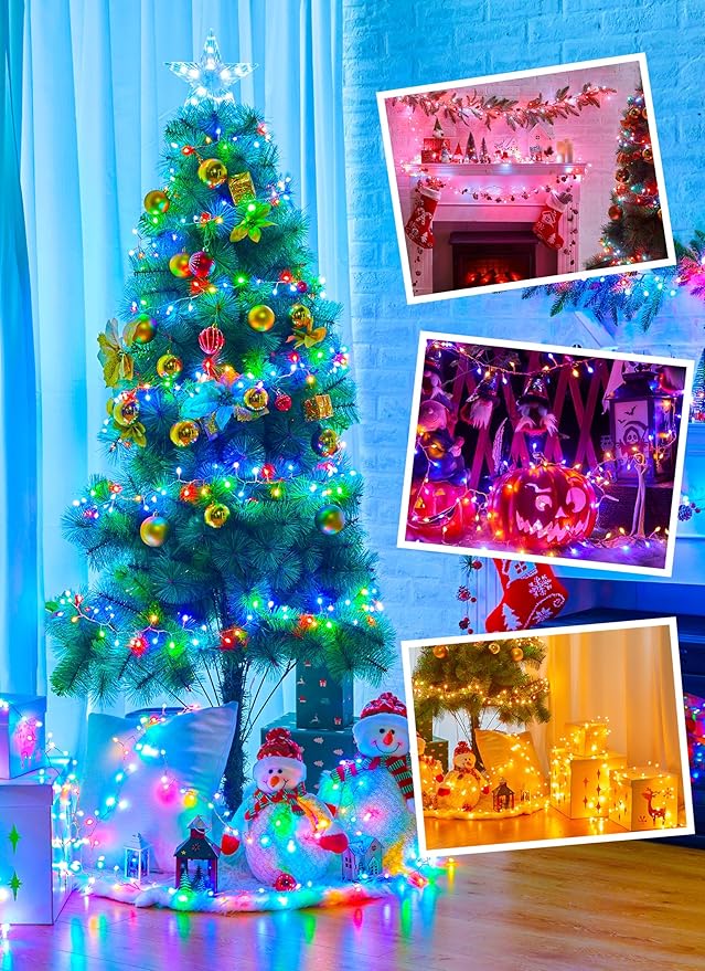 Brightown 10FT Fairy Lights Color Changing - 100 LED 22 Colors Firecracker Fairy Lights with Remote, Cluster String Lights Indoor with 12 Lighting Mode, Christmas Fairy Light for Bedroom Classroom