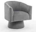 Swivel Accent Chair, Modern 360° Barrel Chair, Corduroy Upholstered Single Sofa for Living Room, Bedroom(Gray)