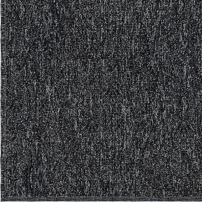 Ottomanson 2'7" x 5' Ultra-Thin Area Rug Durable Non-Slip Carpet for High-Traffic Areas - Fits Under Doors for Easy Use - Ideal for Living Room, Bedroom, Kitchen, Bathroom & Entryway, Black