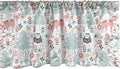 Lunarable Scandinavian Window Valance, Owls and Fox Print in Nordic Cartoon Style, Curtain Valance for Kitchen Bedroom Decor with Rod Pocket, 54" X 12", Coral Pale Blue White