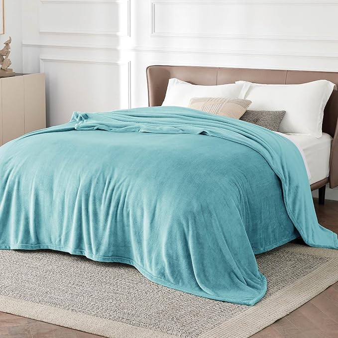 Bedsure GentleSoft Fleece King Size Blankets for Bed River Blue - Soft Lightweight Plush Cozy Fuzzy Luxury Microfiber, 108x90 inches