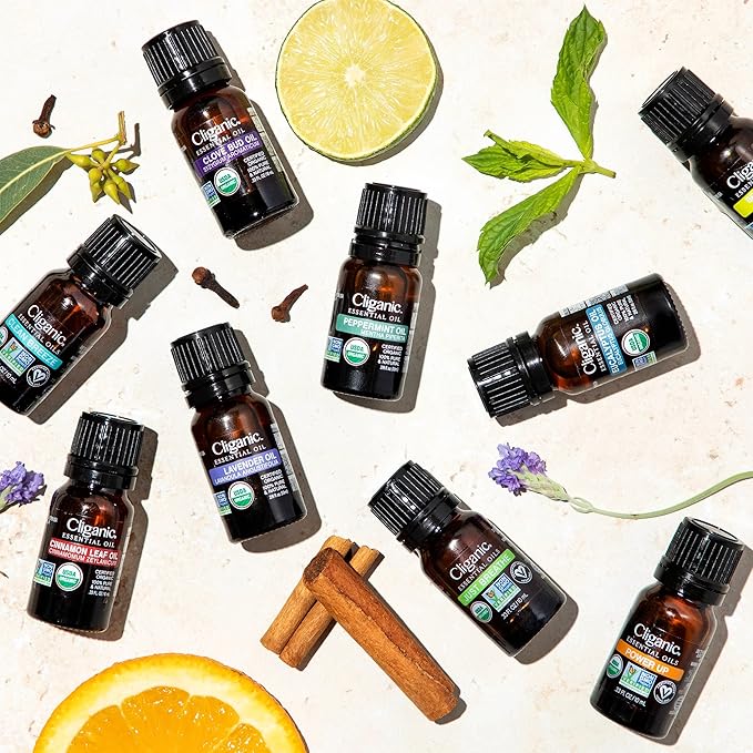 Cliganic Organic Peppermint Essential Oil - 100% Pure Natural for Aromatherapy Diffuser | Non-GMO Verified (Packaging May Vary)