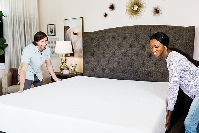 Signature Design by Ashley Twin Size Chime 12 Inch Medium Firm Memory Foam Mattress with Green Tea & Charcoal Gel for Pressure Relief, Fiberglass Free, Mattress In A Box