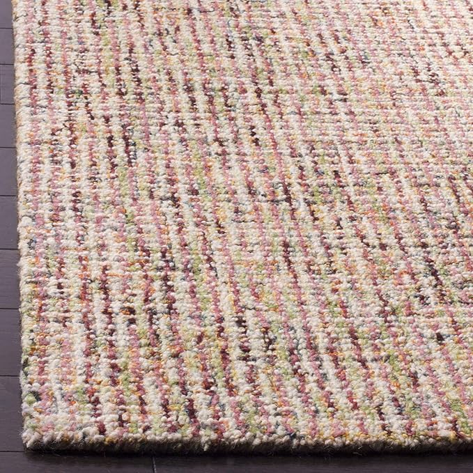SAFAVIEH Abstract Collection Area Rug - 10' x 14', Beige & Rust, Handmade Wool, Ideal for Living Room, Bedroom, Dining Room (ABT468A-10)