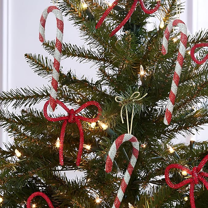 2025 Christmas Candy Cane Ornaments Hanging Ornaments for Christmas Tree Decorations Keepsake Gifts for Sisters Mom Grandma Women|Candy Cane Ornament