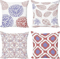 Ambesonne Vintage Throw Pillow Cushion Case Pack of 4, Bohemian Ornamental Leaves Dahlia Pattern Geometric Art Curlicue Motif, Modern Accent Double-Sided Digital Printing, 20", Lavender Pale Maroon