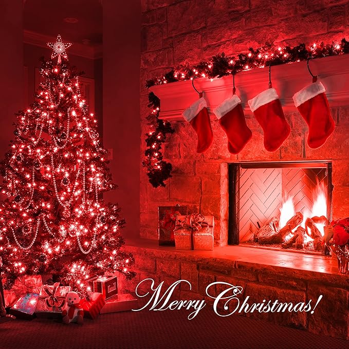 50-Count Red Valentine's Day Lights with Green Wire Waterproof,Mini String Lights for Holiday Decorations, Christmas Tree, Party, Wedding, Xmas, Home, Indoor & Outdoor Use (13ft Long)