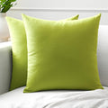 Encasa XO Throw Pillow Covers 22x22 in Set of 2 Lime Green | No Inserts | Cotton Pillow Covers for Living Room, Bed, Sofa, Couch | Decorative Cushion Covers with Improved Zippers