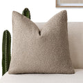 Foindtower Decorative Textured Boucle Throw Pillow Covers Accent Solid Pillow Cases Neutral Soft Cozy Couch Cushion Case for Chair Sofa Bedroom Living Room Home Decor 26x26 Inch,1PC,Light Khaki Tan