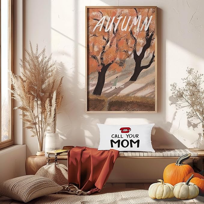College Dorm Decor, Funny Call Your Mom Pillow Covers 20x12 Double-Sided, Back to School Gifts for Students, Gifts for College Students Girls Boys Freshmen, Dorm Room Accessories（White-1）
