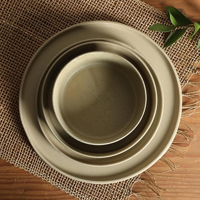 Gibson Elite Tatum Premium Porcelain Matte Reactive Glaze 16-Piece (Service for 4) Plates and Bolws Stackable Dishes Ceramic Dinnerware - Green