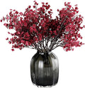 20pcs Babys Breath Artificial Flowers Gypsophila Bouquet Bulk Fake Spring Silk Small Flowers Real Touch Faux Floral for Home Bedroom Kitchen Garden Wedding Christmas Party DIY Decor (Wine Red)