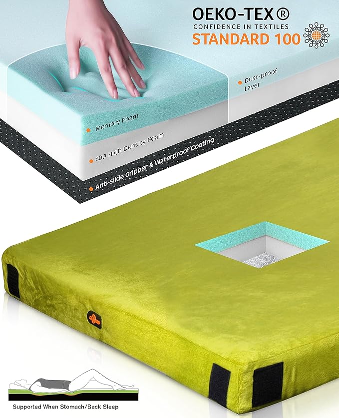 3 Inch GAIALOOP Thick Memory Foam Camping Mattress Sleeping Pad [Car/Tent/Cot] Glamping Portable Floor Mat Roll Up Futon Mattress for Guests Sleepover