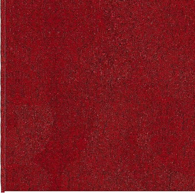 Ottomanson 2'7" x 12' Ultra-Thin Hallway Runner Rug - Durable Non-Slip Carpet for High-Traffic Areas - Fits Under Doors for Seamless Entry - Ideal for Kitchen, Entryway, Bedroom & Living Room, Red