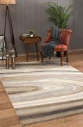 RUG BRANCH New Zealand Plush 7' x 10' (6'6" X 9'6") Scandinavian Indoor Area Rug, Contemporary, Cream Beige - Living Room, Bedroom, Dining Room, and Kitchen