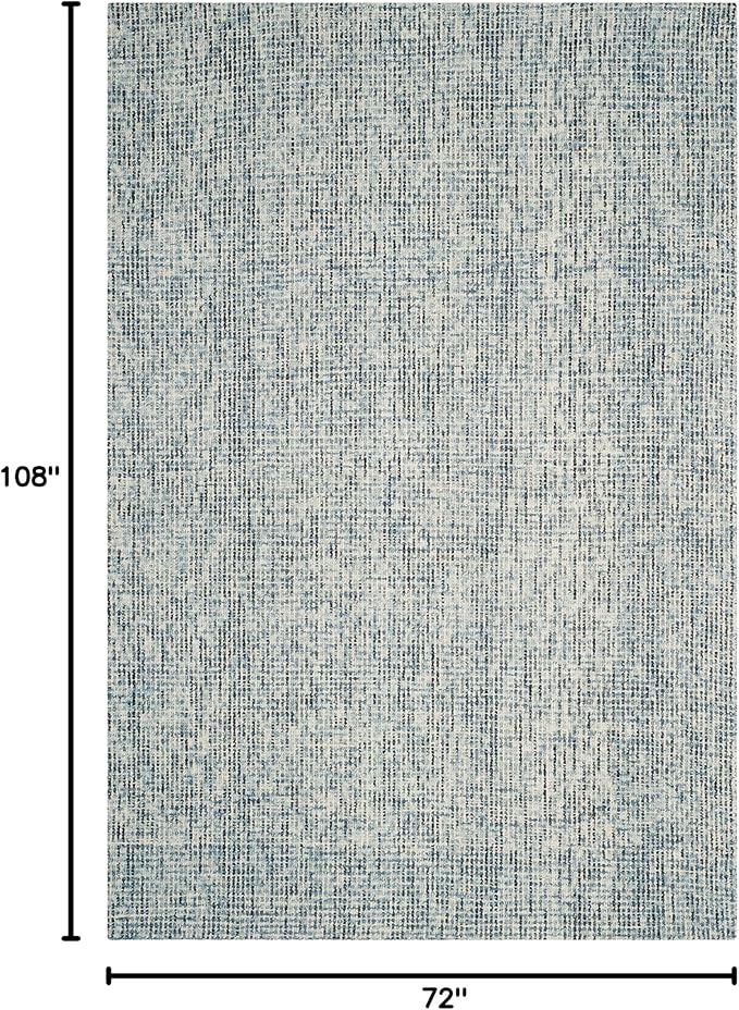 SAFAVIEH Abstract Collection Area Rug - 6' x 9', Blue & Charcoal, Handmade Wool, Ideal for High Traffic Areas in Living Room, Bedroom (ABT468B)