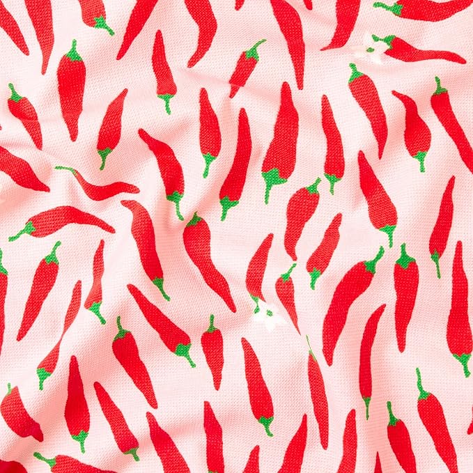Kate Spade New York Hot Peppers & Spring Times Dot Kitchen Towels 4-Pack Set, Absorbent 100% Cotton, Red/Pink, 17"x28