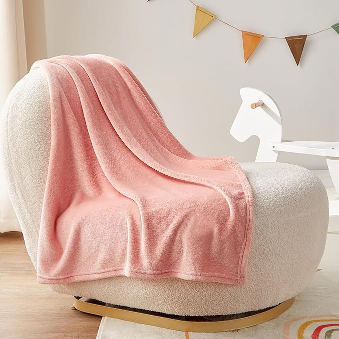 BEDELITE Baby Blankets for Boys and Girls 30" x 40", Soft Cozy Fuzzy Fleece Blanket for Kids Infant Newborn, Warm and Breathable Toddler Blanket for Crib Stroller Bed Travel, Pink