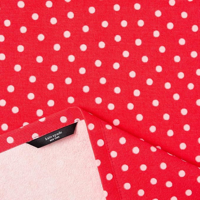 Kate Spade New York Hot Peppers & Spring Times Dot Kitchen Towels 4-Pack Set, Absorbent 100% Cotton, Red/Pink, 17"x28